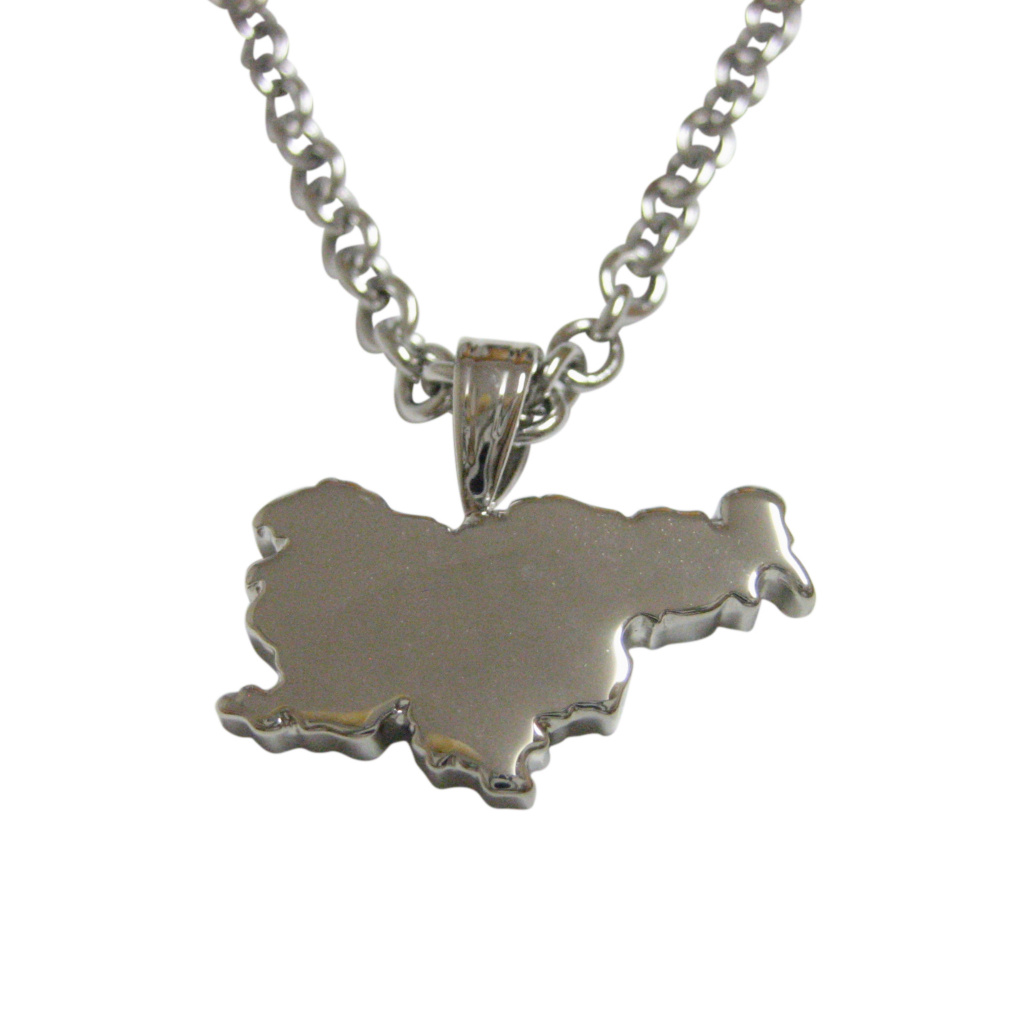 Slovenia Map Shape Pendant Necklace